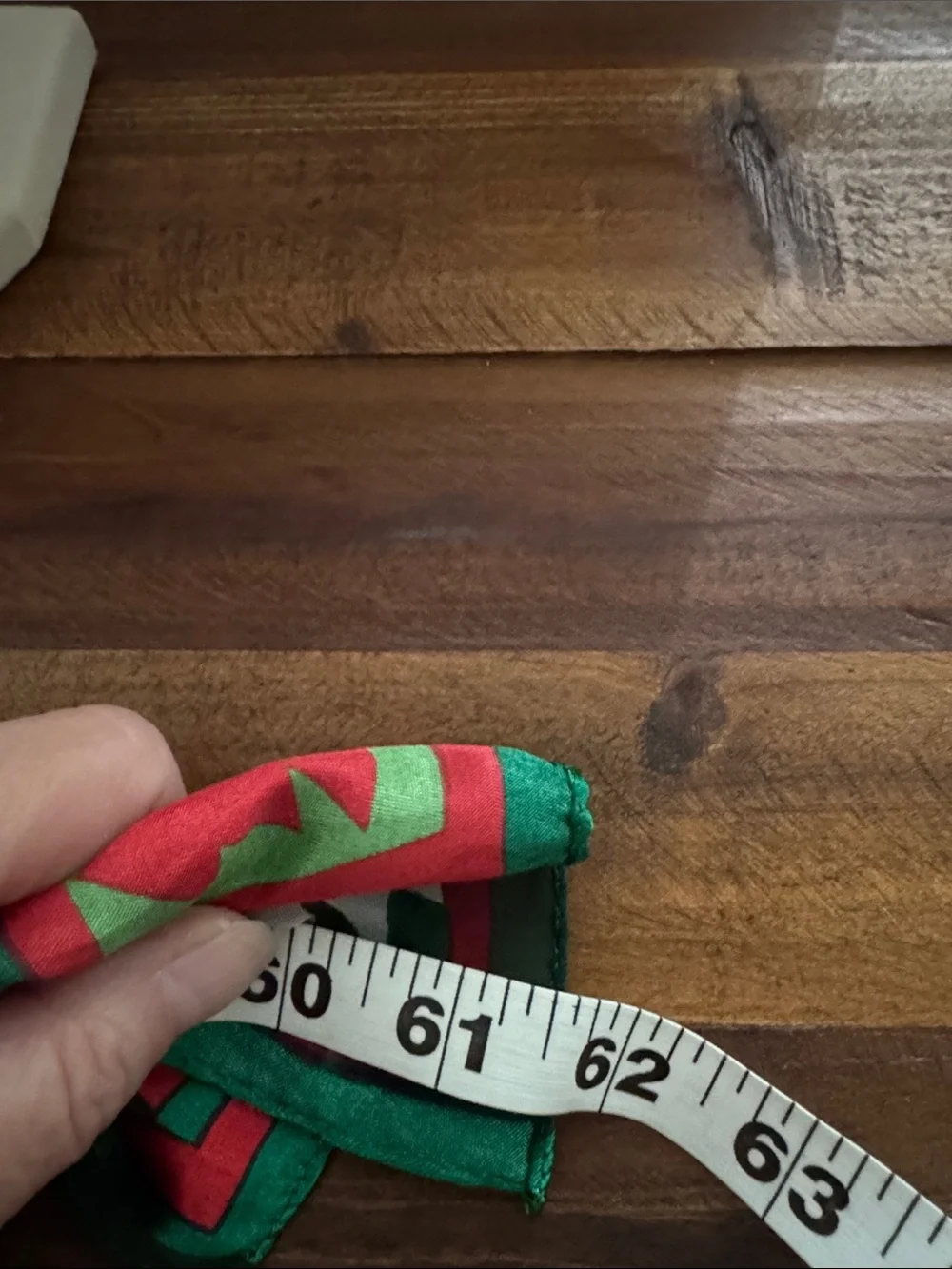Festive Silk Red and Green Holiday Tree Scarf